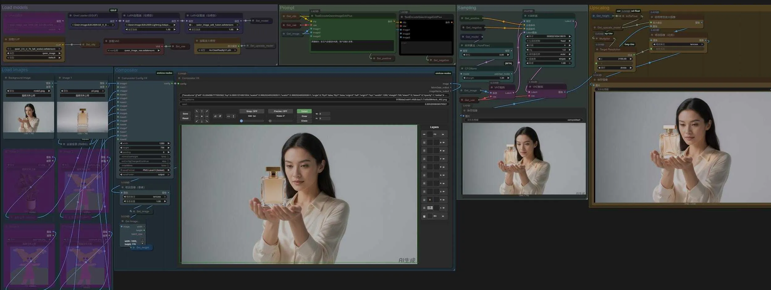 Qwen Image Edit 2509-Fusion 在ComfyUI中进行交互式图像编辑 ComfyUI工作流 支持50系显卡 一键整合包下载  ...