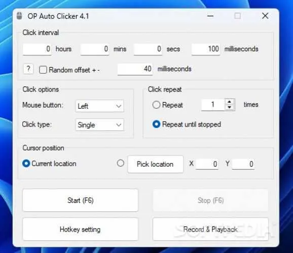 OP自动点击器 开源的 Windows 平台自动点击器