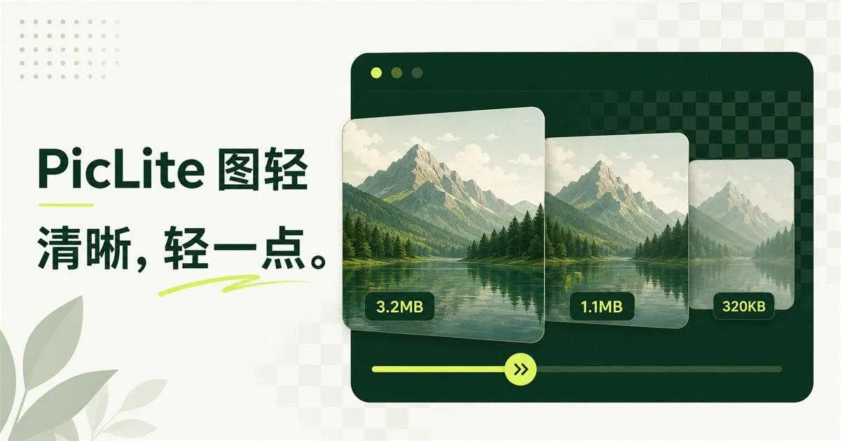 PicLite 图轻：2MB 大小的开源图像压缩神器，本地处理不联网