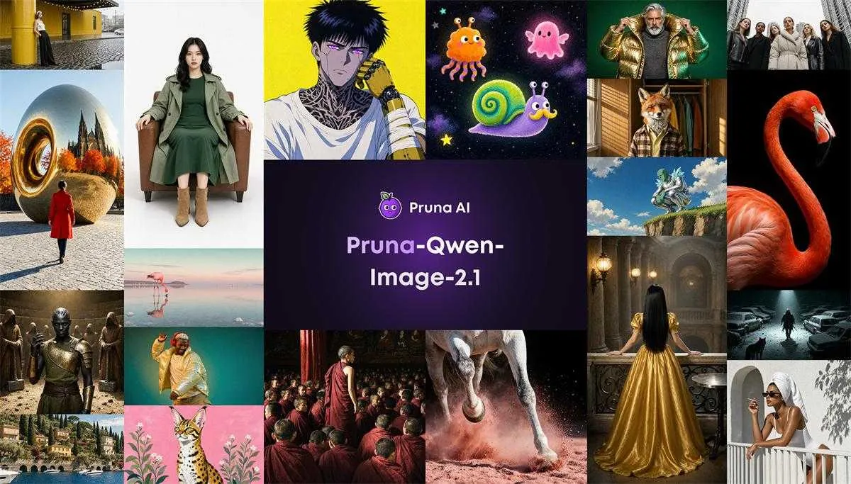 【Qwen-Image-2.1】Pruna加速LoRA，仅需5或8步，最高提速6倍，支持文生图与编辑